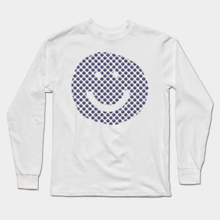 Smiley Face Pattern Very Peri Periwinkle Color of the Year 2022 Long Sleeve T-Shirt